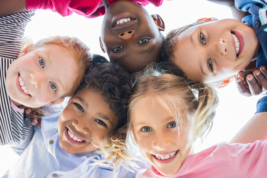 multiethnic children in a circle
